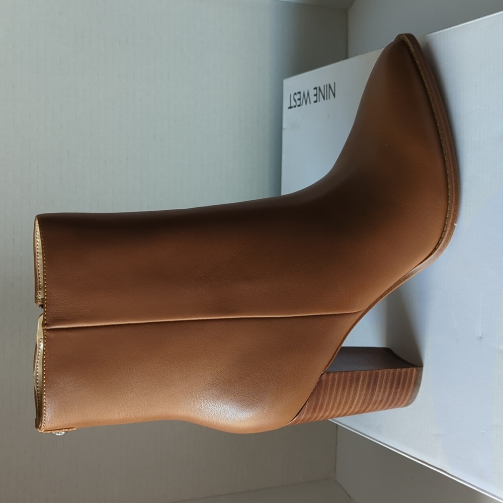 Nine West Tryme9x9 Block Heel Boots, Dark Natural Tan, Women's 10 M